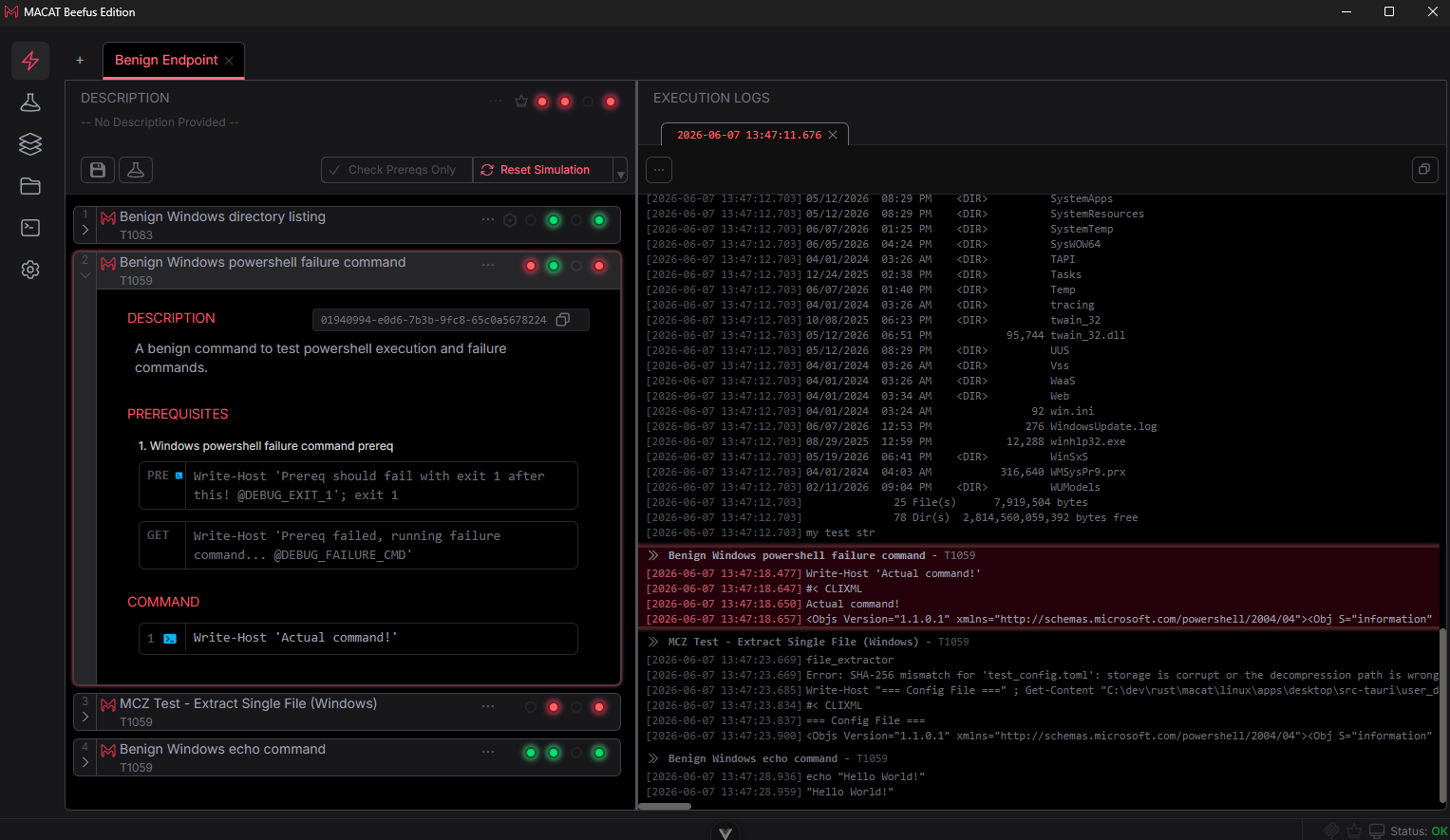 MACAT primary interface
